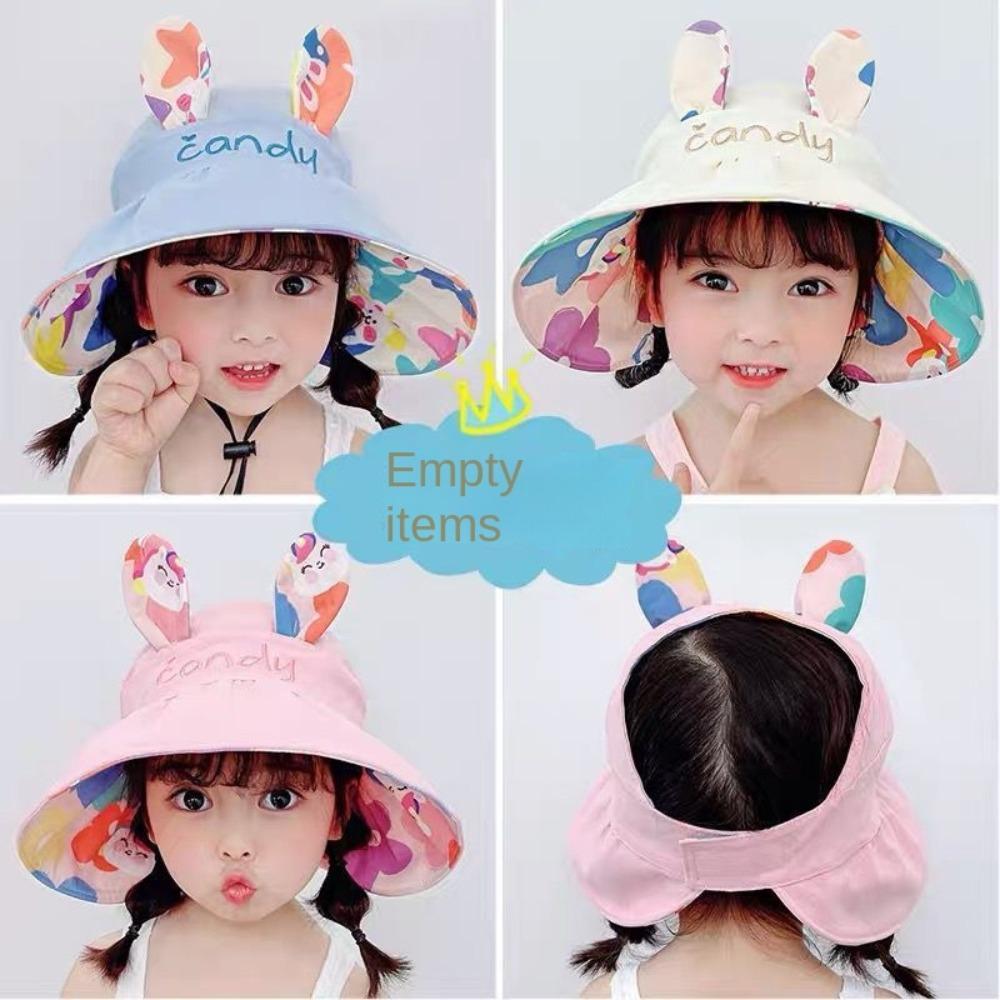 

Large Brim Empty Top Hat Sun Protection Neck Protection Caps Versatile Children s Caps Travel синій