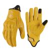 Echt Leer Motorhandschoenen Heren Dames Touchscreen Compatibel Ademend Antislip Retro Stijl Rijuitrusting