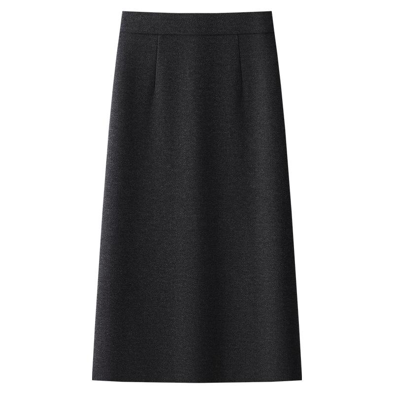 

Бежевая шерстяная юбка миди для женщин - 2024 Юбка-бодикон с высокой талией, стройнящая фигуру (Осень зима) 2XL