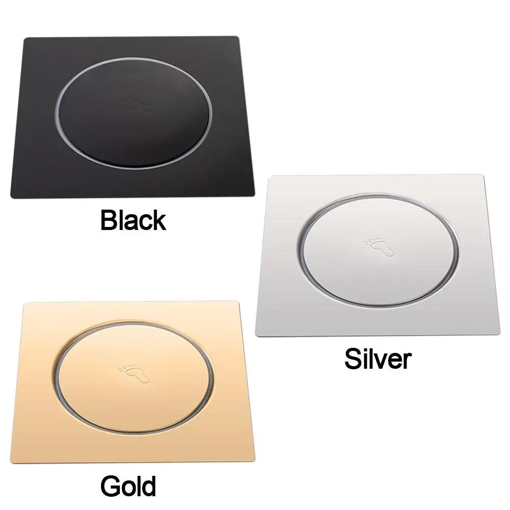 Creative Stainless Steel Press-Type Floor Drain Pop Up Bounce Pedal Type Sewer Floor Strainer Anti-odor Square Drain Filter
