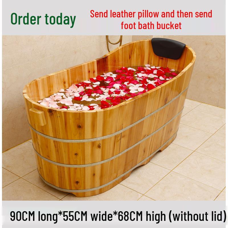 Wooden Adult Bathtub Bucket – Full Body Steaming Shower Basin