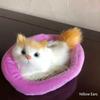 Stuffed Toys Lovely Simulation Animal Doll Plush Sleeping Cats Toy With Sound Kids Toy Decoration Birthday Gift For Children