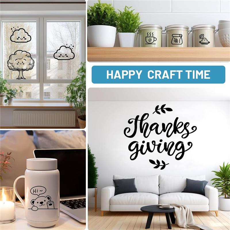 ABBY-Vinyl, 12 Zoll X 50 Fuß Klebefolie Rolle, Außen permanent Vinyl für Dekor Aufkleber, Auto Becher Aufkleber, Scrapbooking Einfach zu bedienen