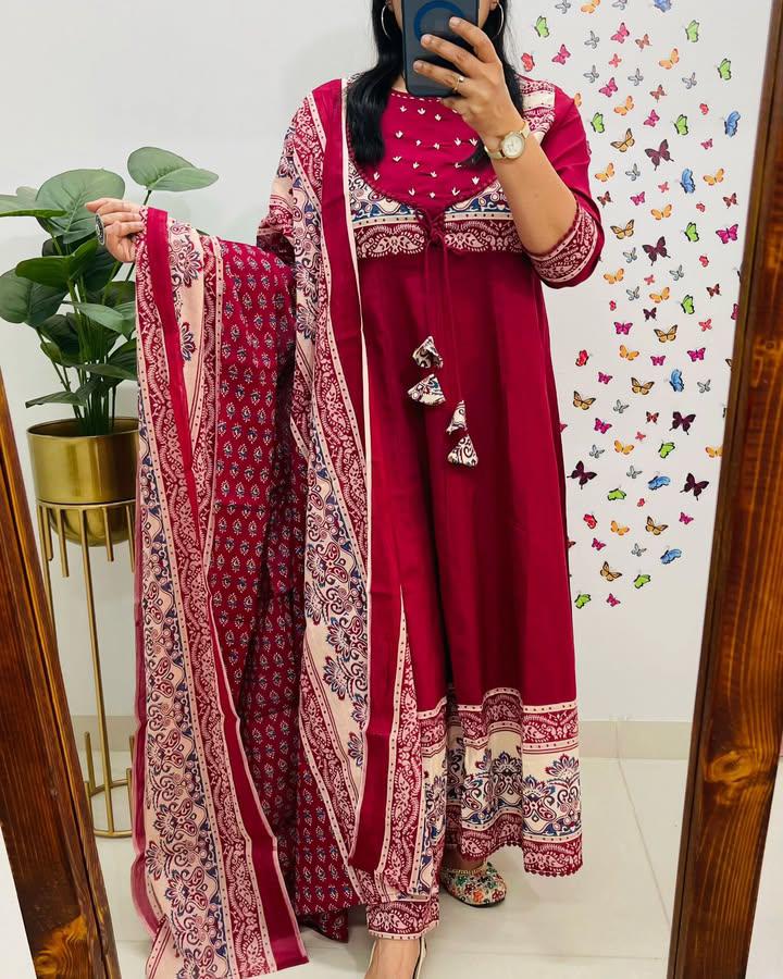 Women Bollywood Anarkali Kurta Pant Dupatta Set Indian Pakistani Salwar Kameez Suit Dress