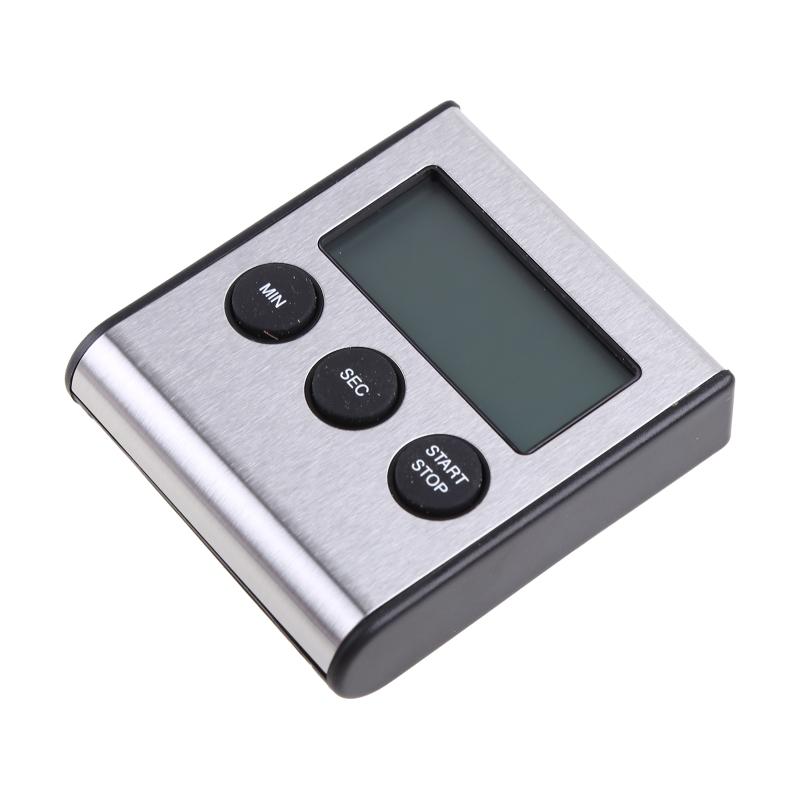 Eleganter digitaler Küchentimer Edelstahl Starker Magnetrücken Lauter Alarm Großes Display zum Kochen Lernen Sport
