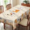 Coroa de Flores Dia da Independência Toalha de Mesa Retangular à Prova d'Água Flor Vermelha Azul Estrela Bandeira dos EUA Capa de Mesa para Jantar Cozinha