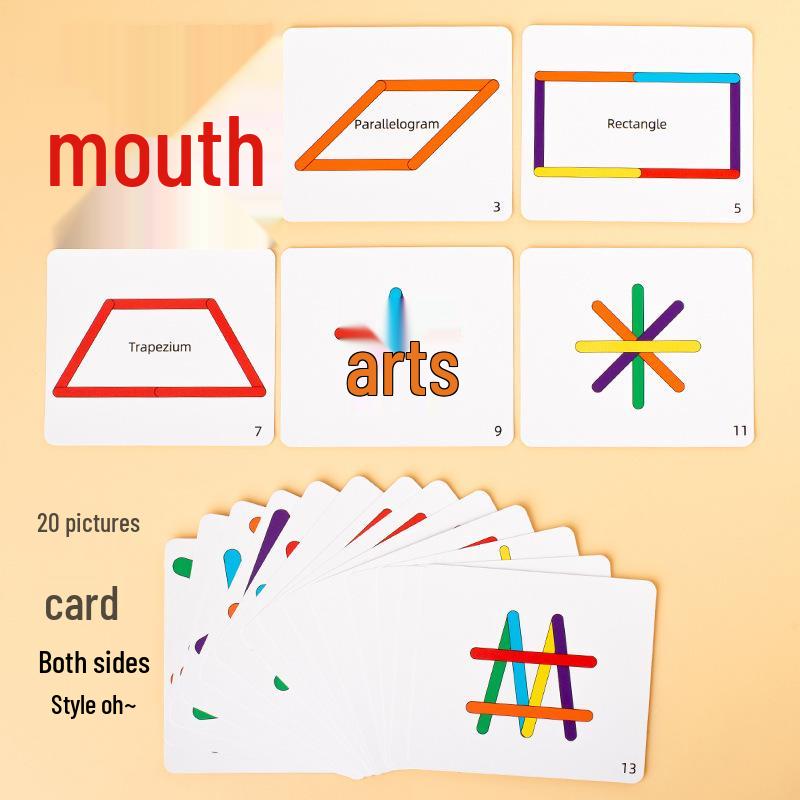 Children's Wooden Rainbow Counting Sticks Puzzle: Early Math & Educational Toy for Toddlers and Elementary Students.