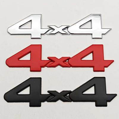 3D Metall Röd Krom Svart Logotyp 4X4 Emblem Bokstäver Dekaler Bil Bakre Bagagelucka Märke För Toyota Tundra 4x4 Klistermärke Självhäftande Tillbehör
