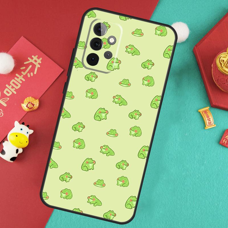 Cute Cartoon Frog Case For Samsung Galaxy A17 A55 A35 A15 A32 A52 A13 A33 A53 A14 A34 A54 A06 A16 A26 A36 A56