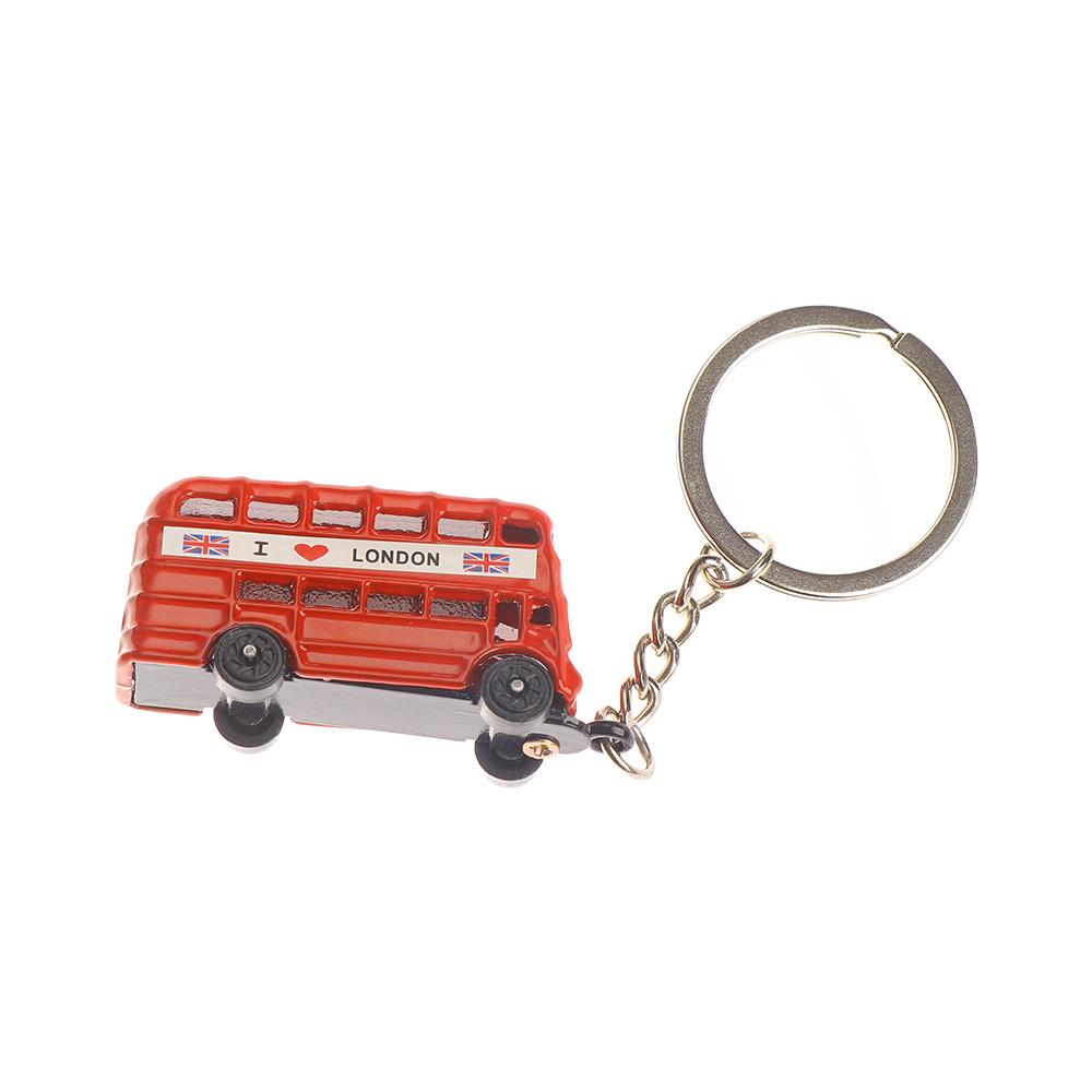 Изысканная модель красного автобуса, креативный брелок для ключей, сувенирный брелок для ключей красный