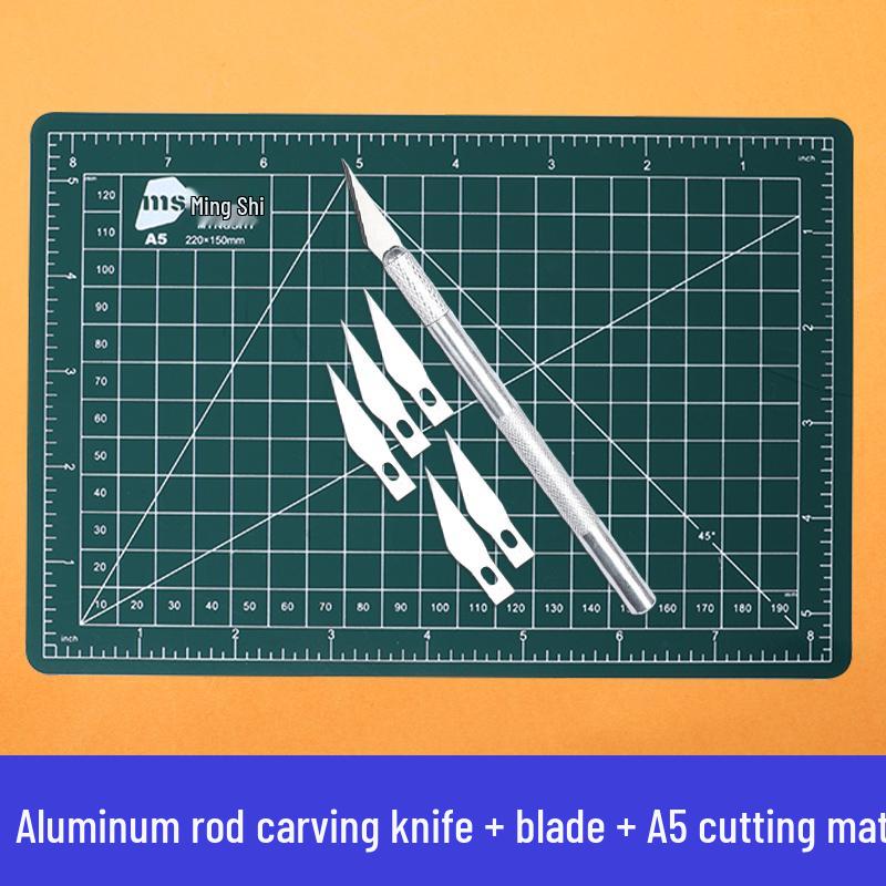 Handmade Carving Knife & Rubber Stamp Cutting Tool Set with Mat for Journals & Collage