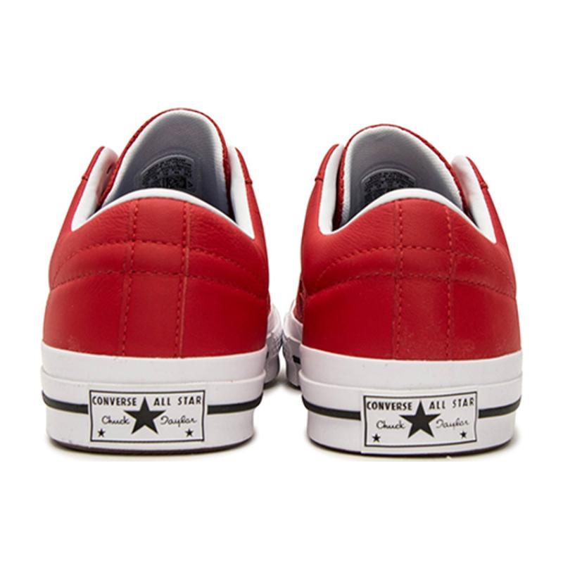 Converse One Star Perforated Leather Low Top Casual Fashion Low-Top Canvas Shoes Unisex Red and White