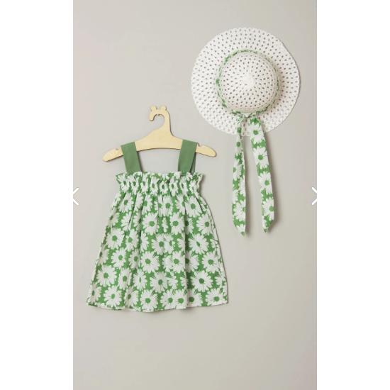 Yeni Sezon Kurdelalı Fiyonklu Çiçekli Elbise