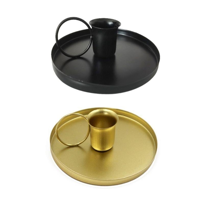 

Metal Candle Holder with Handle Iron Candlestick Taper Candle Stand for Romantics Dinners and Festives Celebration Gift 1