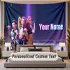 Custom Name Text Tapestry Kpop Demon Hunters Personalized Polyester Wall Tapestry For Bedroom And Room