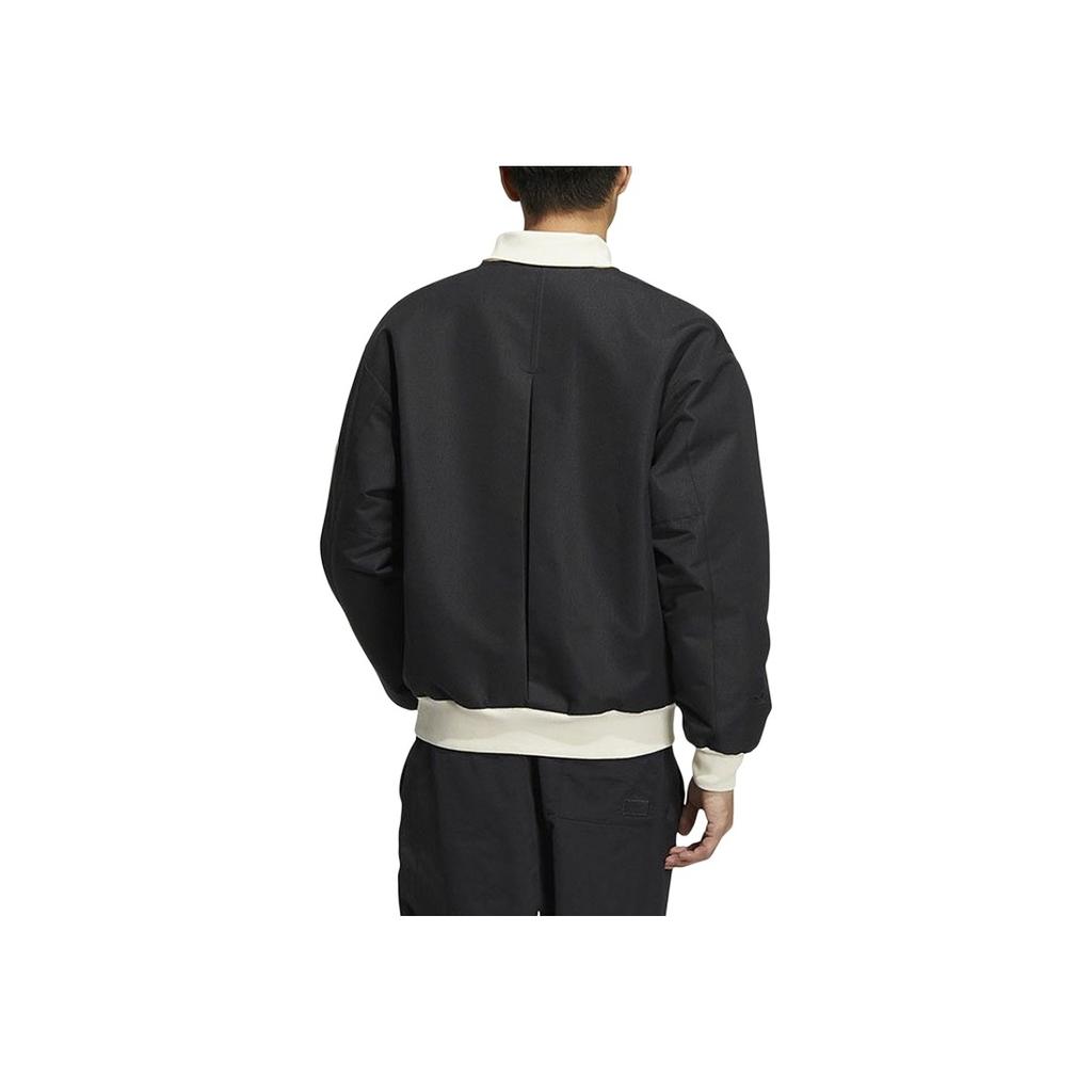 Adidas Originals Trefoil Sports Lifestyle Series Brand Logo Stand Collar Weave Baseball Jacket Men Jacket Black HY7223