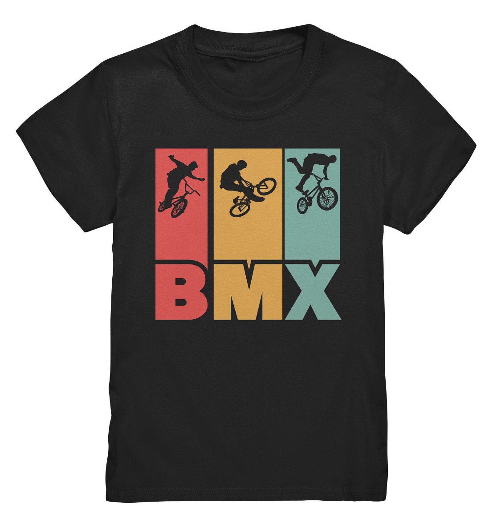 Bmx Shirt Retro Bmxer Gift Idea Bmx Driver Old School Cycling Children s T-Shirt L