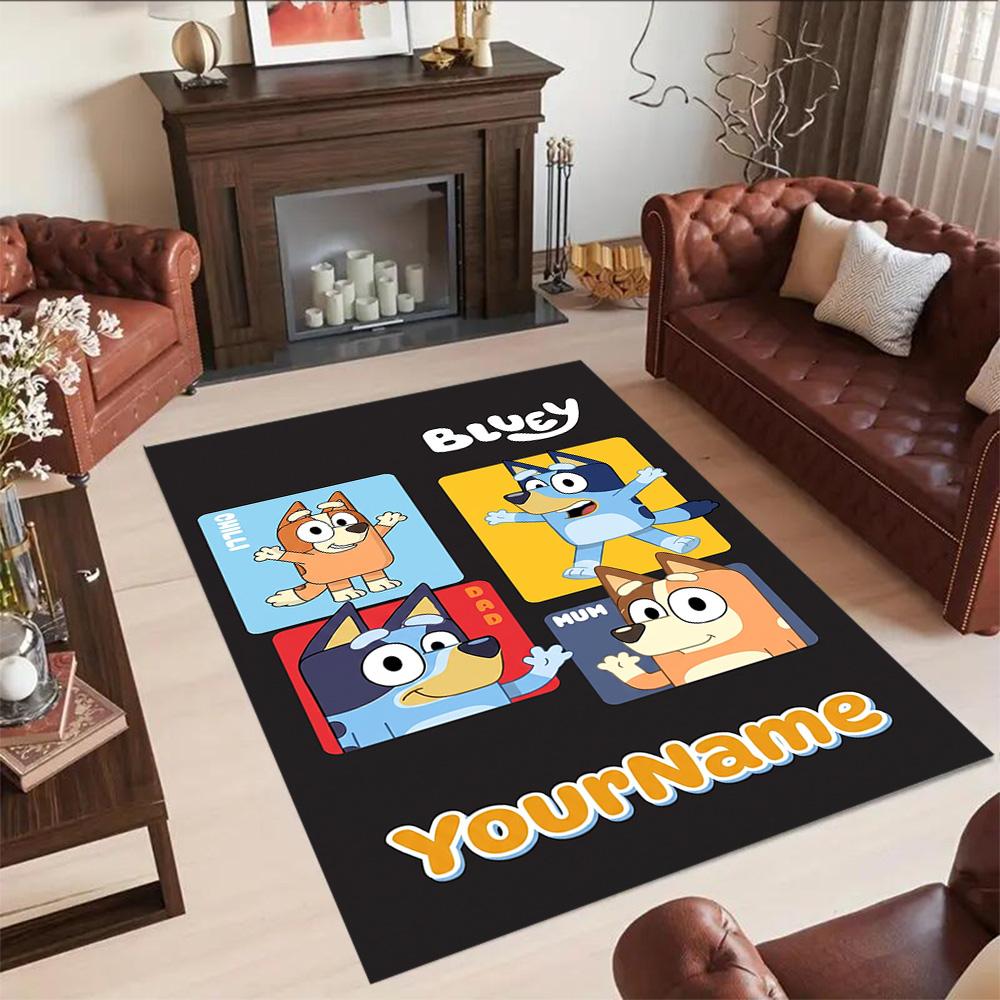 Bluey 108 Personalized Name Floor Rug Office Rug Suitable for Balcony Entryway Decorate room Kitchen Antislip Carpet Office home decor