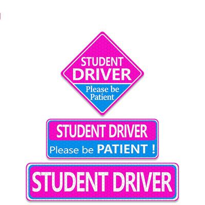 Popular Student+driver Novice Internship Driver Car Sticker+magnetic Reflective Sticker Warning Sticker