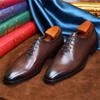 Scarpe Eleganti da Uomo Stile Britannico Moda Retro Punta Acuta Scarpe Casual da Business da Uomo Scarpe Oxford in Vera Pelle Zapatos De Hombre