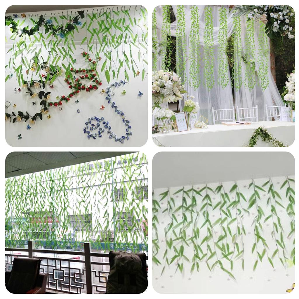 90cm Artificial Plant wicker Wllow Branch Wedding Home Decoration Ceiling Simulation Plant Hanging Green Plant