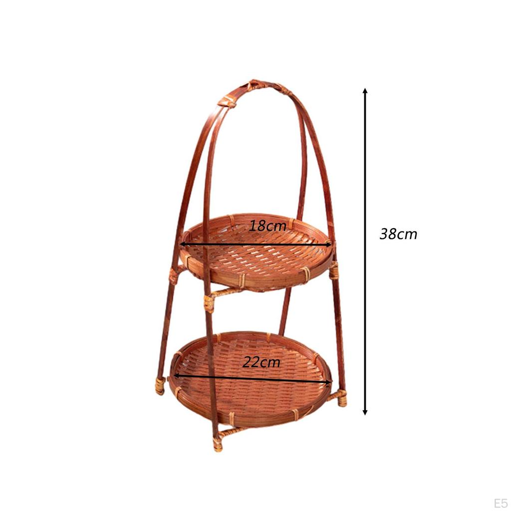 Bambusový tkaný košík na ovoce servírovací podnos na snídani do kuchyně