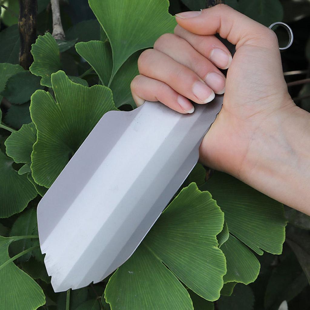 Portable Titanium Backpacking Shovel Garden Hand Shovel Small Potty Multitool for Hiking Camping and Survival Bags