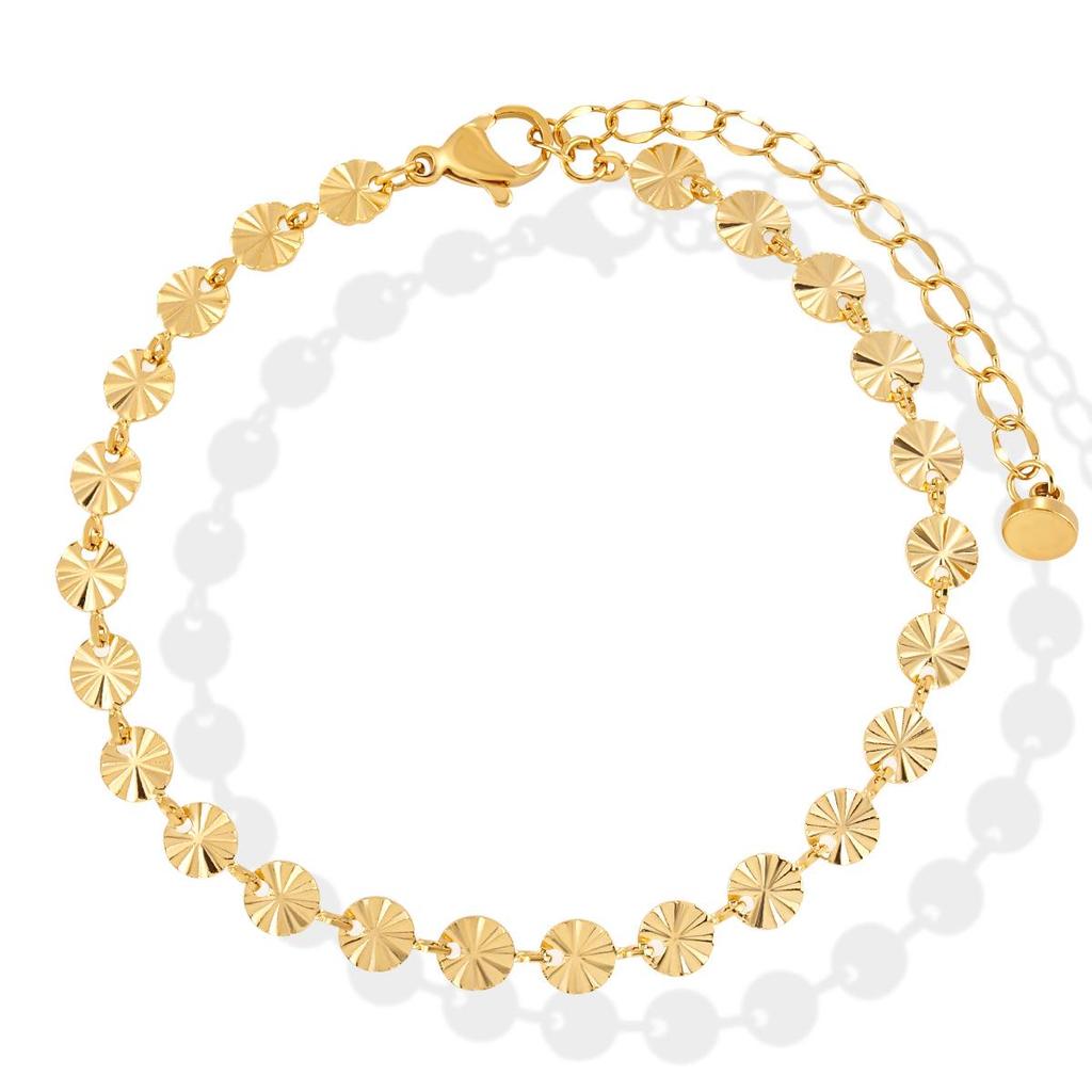 Bracelet Coréen Haut de Gamme Minimaliste à Paillettes Tournesol en Acier Titane Embossé pour Femmes