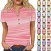Shirt For Women Button Down Fashion Casual Print Short Sleeve Shirts Blouse