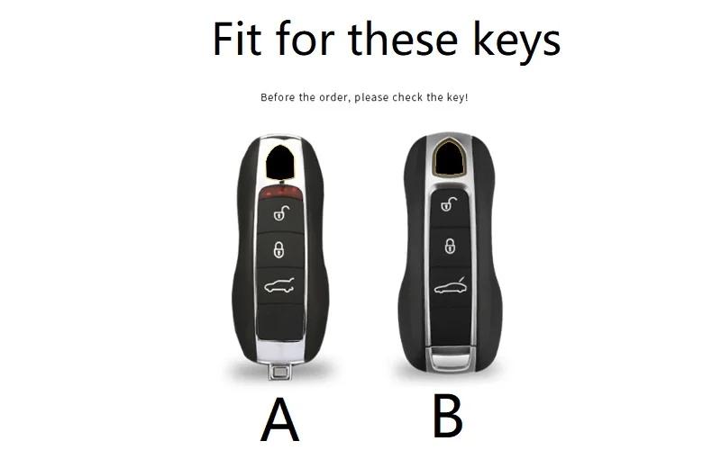 Echte Carbonfaser Auto Fernbedienung Schlüsselanhänger Hülle Abdeckung für Porsche Macan 911 Panamera Cayenne Boxster 986 987 981 Zubehör