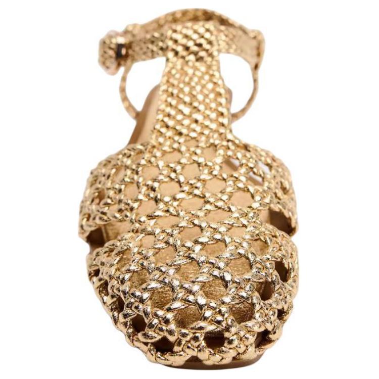 Zara Pu Buckle Cool Roman Sandals Women Sandals Gold 12505410091