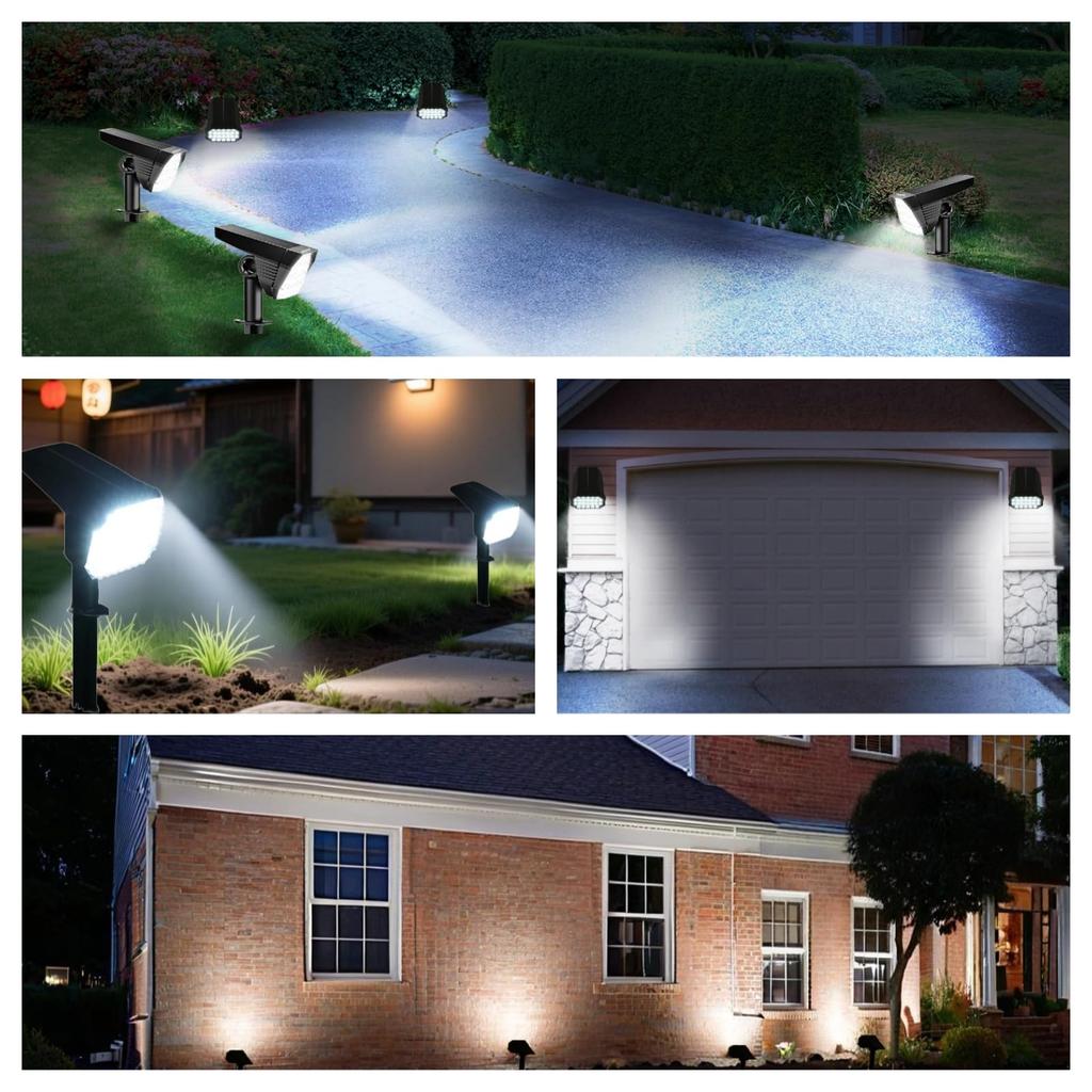 Solar Lights, Outdoor, Waterproof, Garden Lights, High Brightness 600 Lumens, Monocrystalline Solar Panel, IP65, Light Sensor, Automatic OnOff, Wall