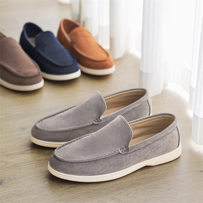 Fashion Fashion Men's Casual Leather Shoes Handmade Soft Men Loafers Comfy Moccasins Breathable Male Slip on Flats Business Boat Shoes