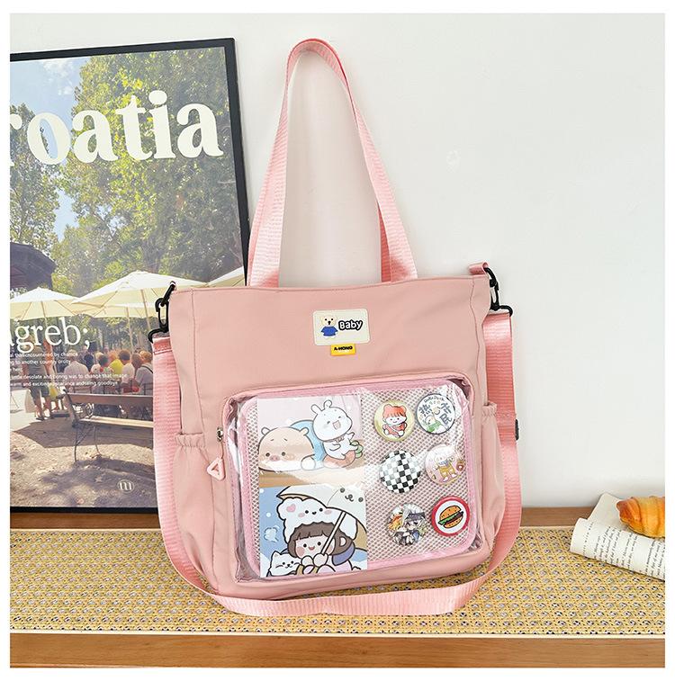 Large Capacity Handheld Book Bag Versatile High Value Shoulder Bag Cute Girl Soft Girl Messenger Bag Tutoring Bag