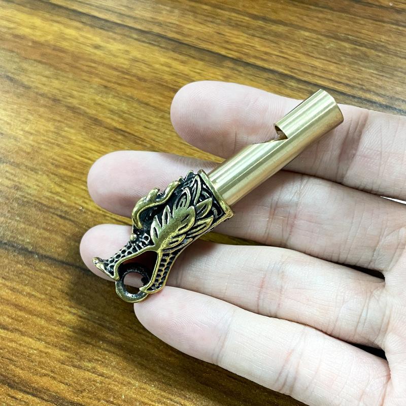 Sun Wukong Brass Whistle Ornaments Keychain Pendant Retro Decorative Figurines Dragon Head Copper Whistle Souvenir Car Pendant