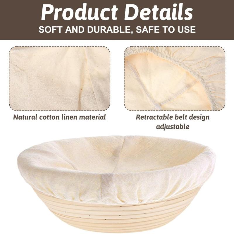 3Pcs Oval/Round Bread Fermentation Basket Cloth Lining Dough Basket Cover Fermentation Cloth For Cake Kitchen Tool