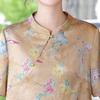 Chinese Style Summer Set for Middle-Aged and Elderly Women: Short-Sleeved Qipao Top & Pants Two-Piece