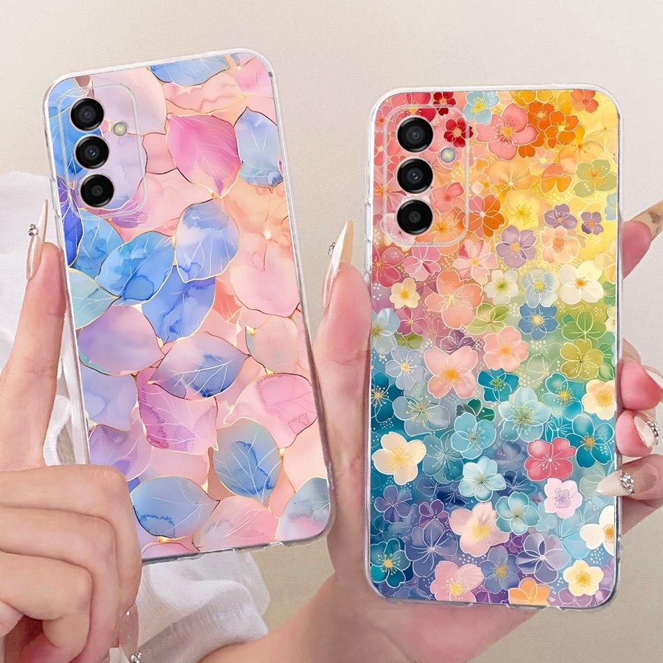 For Samsung Galaxy M23 F23 Cute Flower Butterfly Cat Painted Case For Samsung F23 M23 5G Soft Silicone TPU Phone Cases