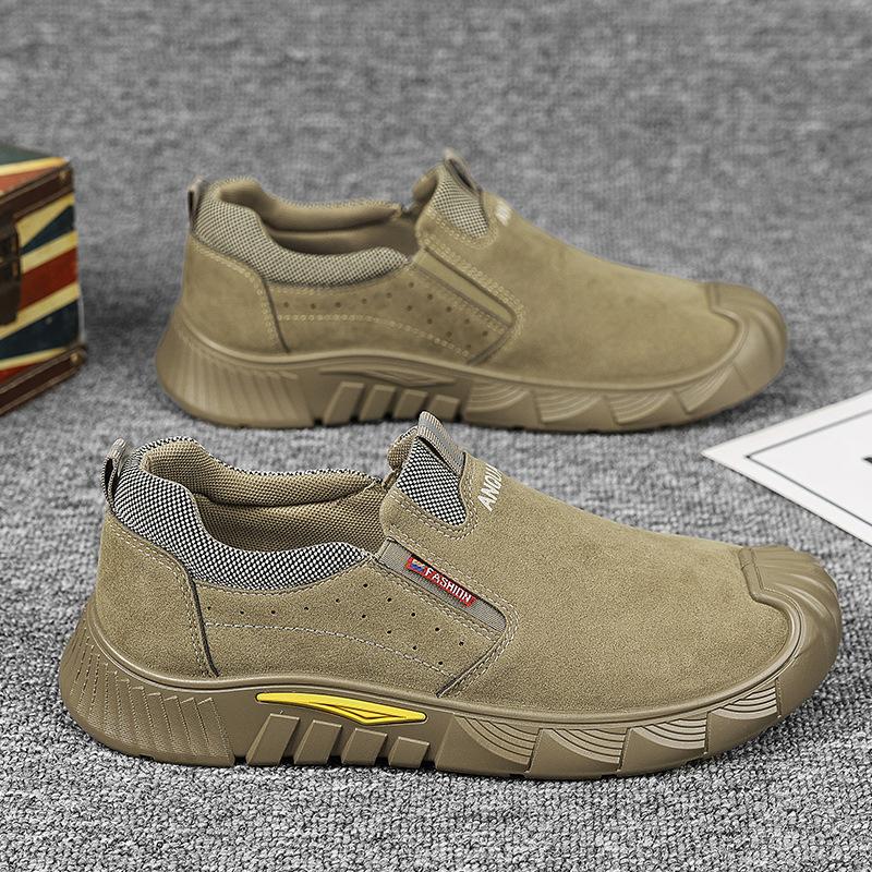 New Men's Shoes Autumn Labor Insurance Shoes Low-top One-pedal Thick-soled Non-slip Work Shoes Tooling Trendy Shoes Fashion Casual Shoes