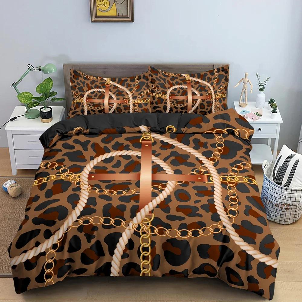 3D Chain Pattern Bedding Set Duvet Cover Comforter Covers For Bedroom Twin King Size Soft Quilt Cover With Pillowcase 2/3 Pcs