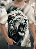 Summer Lion Animal Graphic T-Shirts 3D Print Men's Fashion Short Sleeve O-Neck T Shirt Casual Harajuku Y2K Top Tees Men Clothing