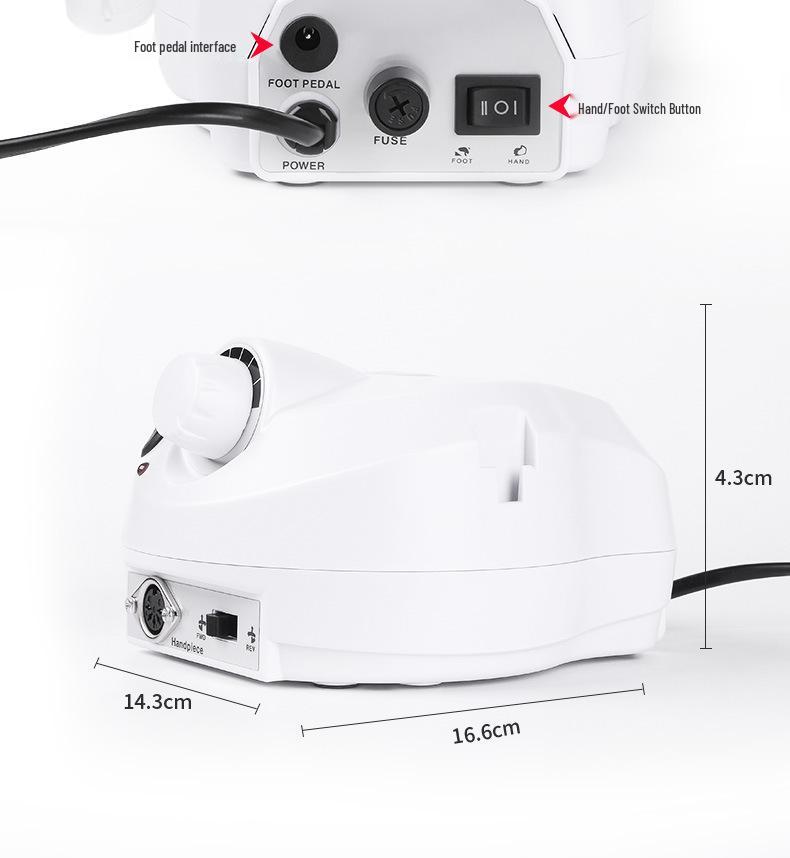 High-Speed Quiet Nail Drill & Polish Remover, 35,000 RPM with Stepless Speed & High Concentricity