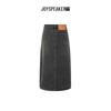 JOY SPEAKER 2025 Fall High-Waist Split Denim Midi Skirt