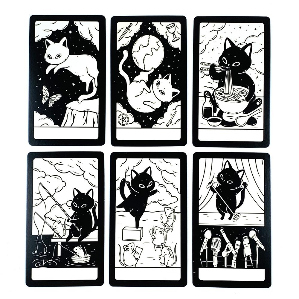 Tarot Cards 78PCS Cute Deck Oracle Mysterious Divination Edition Borad Playing Games Party Cards, Perfect Gifts For Cat Lovers