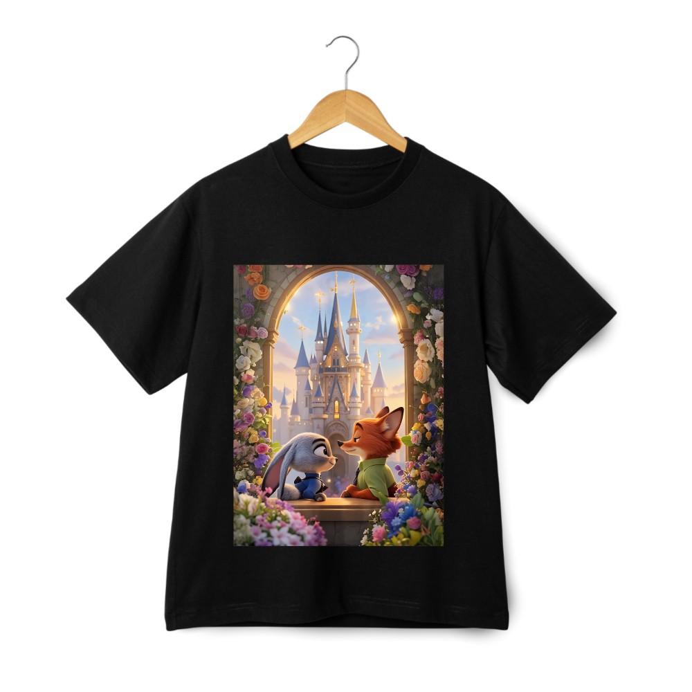 

Zootopia Judy and Nick Castle Printed T-shirt, Unisex Short-Sleeve Top|cartoon XL