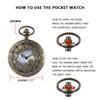 Quartz Pocket Watch Vintage Bronze Necklace With Chain Pocket Fob Watches Steampunk Pendant CF1482