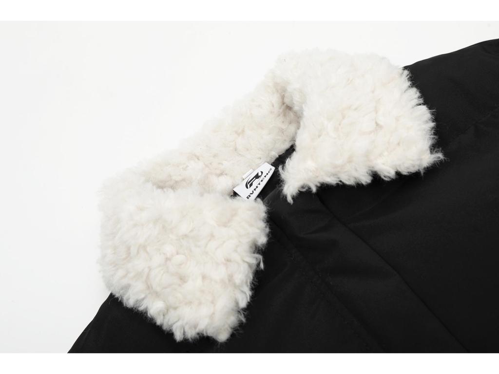 2025 American-Style Cotton Jacket with Lamb Wool Lapel – Thick, Warm, and Hot-Selling Winter Coat