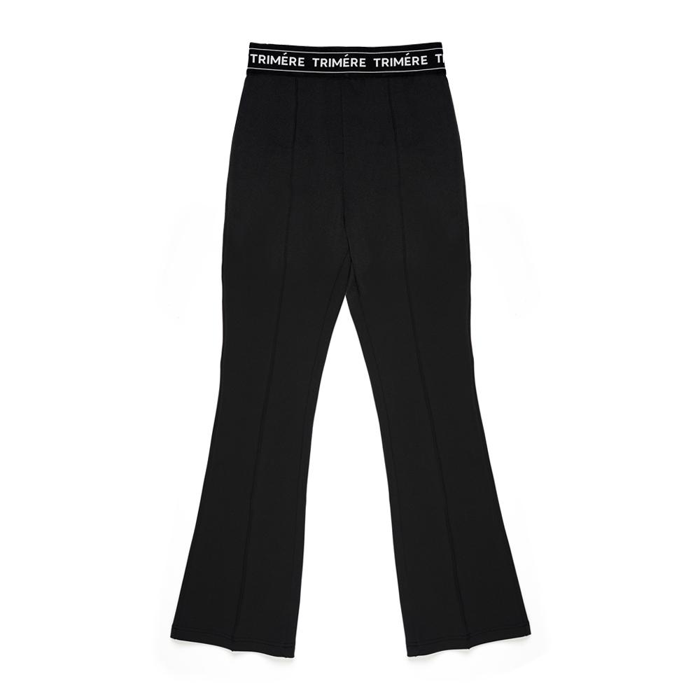 TRIMERE Elastic Stretch Spandex Flare Pants Woman Black