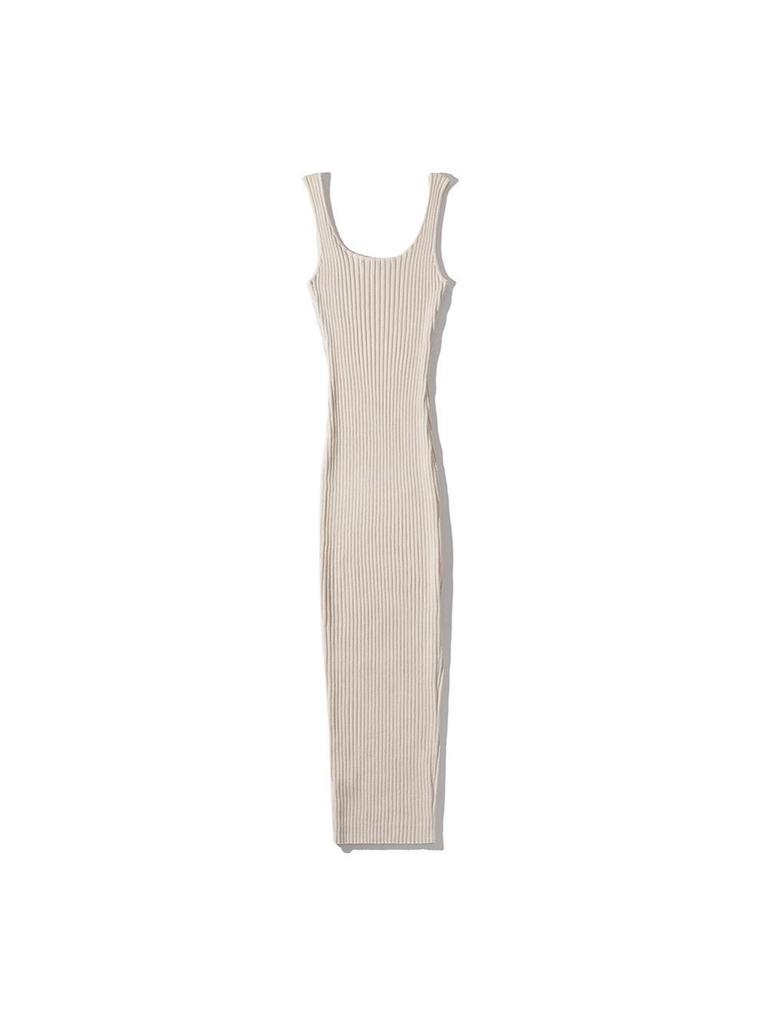 Women's Multi-Color Ribbed Knit Camisole Dress - Slimming, Stretchy, Close-Fitting, Simple Inner Wear