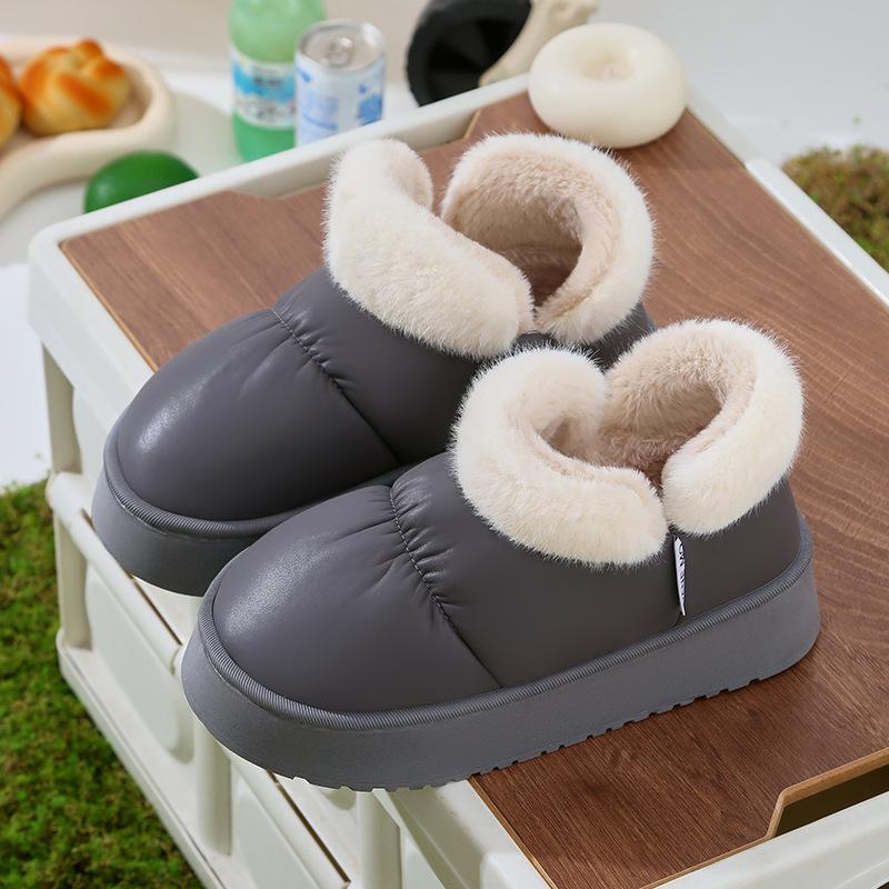 Routine good product winter cotton slipper bag and home interior simple warmth thick bottom fluff large opening external wear cotton